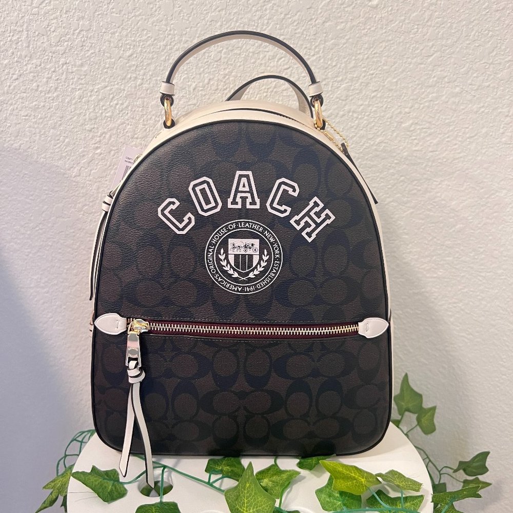 coach Jordyn Backpack In Signature Canvas With Varsity Motif CB871